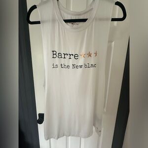 Barrestar Barre is the new Black Work out top White Medium/Large